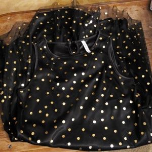 Girls black with gold polkadot dress